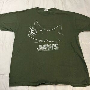 Army green Jaws short sleeve t shirt